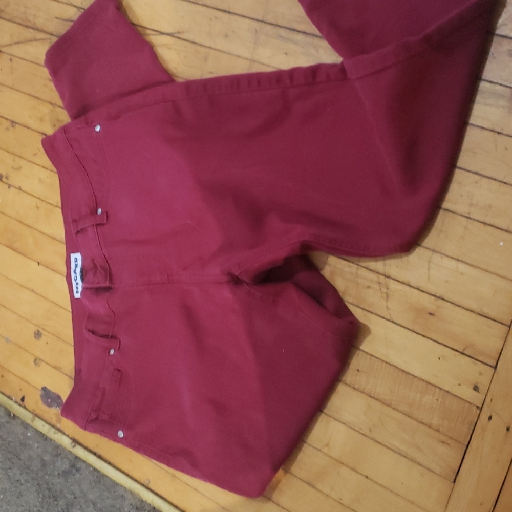 Plus size 14 burgundy cotton jean type pants
